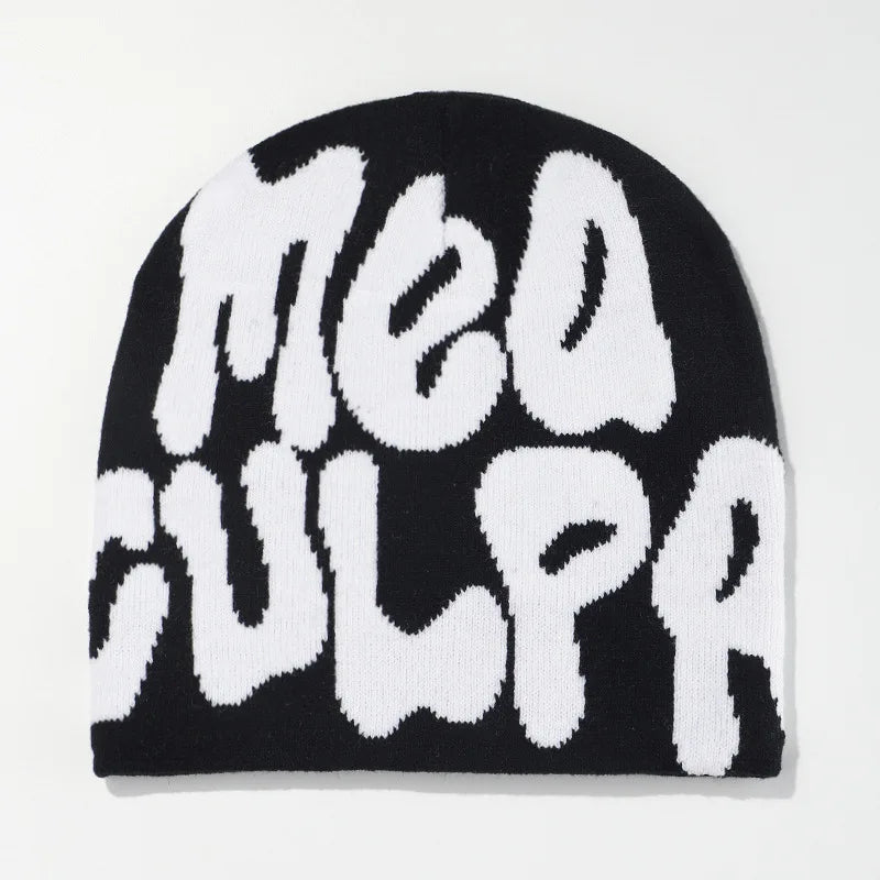 2025 New Knitting Beanies Hat Men Women Paragraph Quality Cap Mea Culpa Y2K Warm Fashion Hundred Take Cold Cap for Women Hats