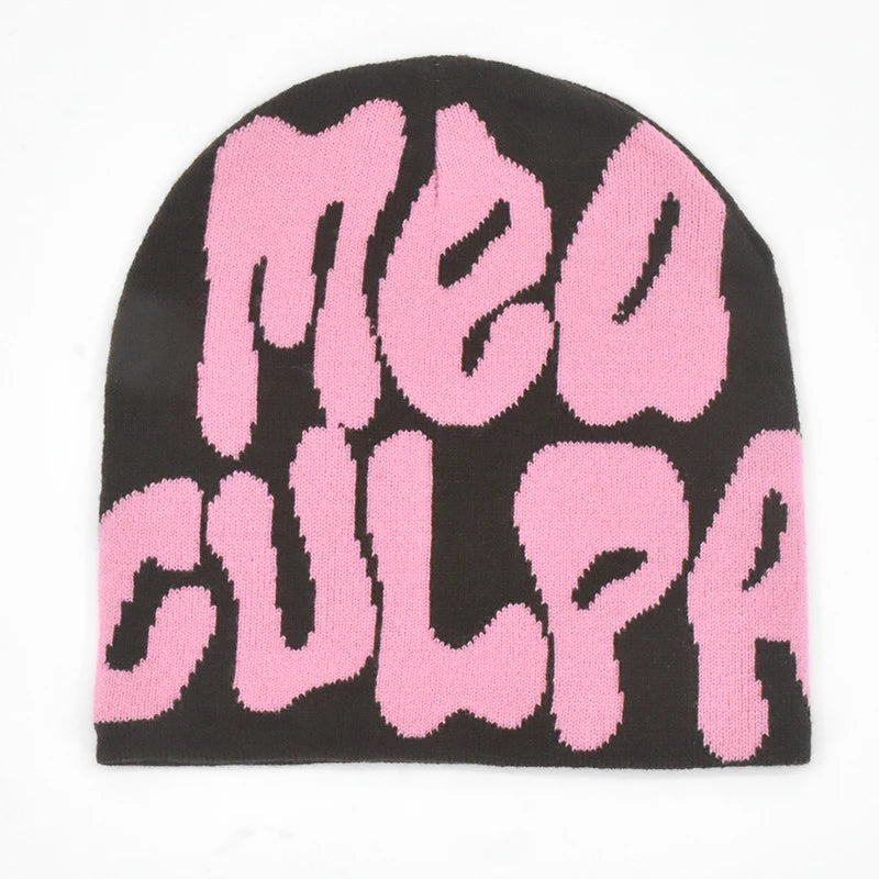 2025 New Knitting Beanies Hat Men Women Paragraph Quality Cap Mea Culpa Y2K Warm Fashion Hundred Take Cold Cap for Women Hats