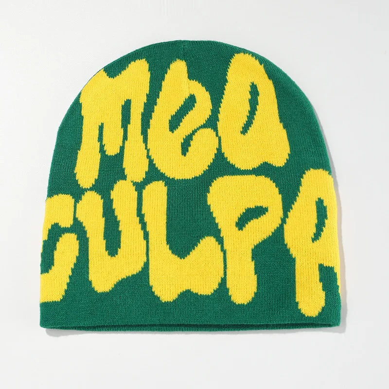 2025 New Knitting Beanies Hat Men Women Paragraph Quality Cap Mea Culpa Y2K Warm Fashion Hundred Take Cold Cap for Women Hats