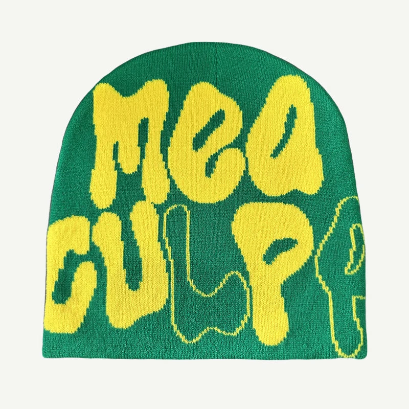 2025 New Knitting Beanies Hat Men Women Paragraph Quality Cap Mea Culpa Y2K Warm Fashion Hundred Take Cold Cap for Women Hats