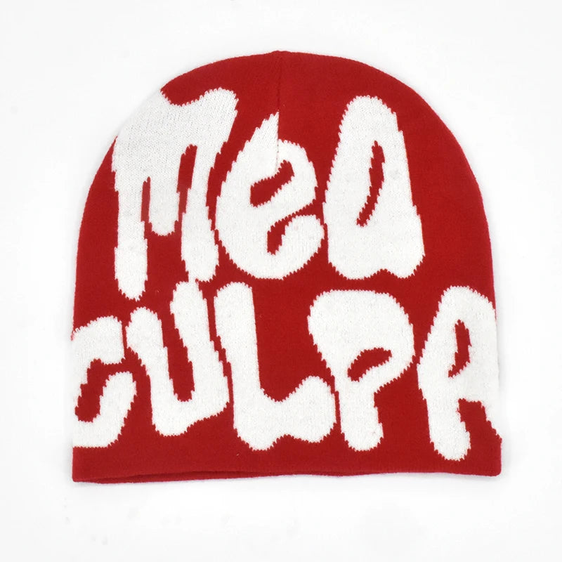 2025 New Knitting Beanies Hat Men Women Paragraph Quality Cap Mea Culpa Y2K Warm Fashion Hundred Take Cold Cap for Women Hats