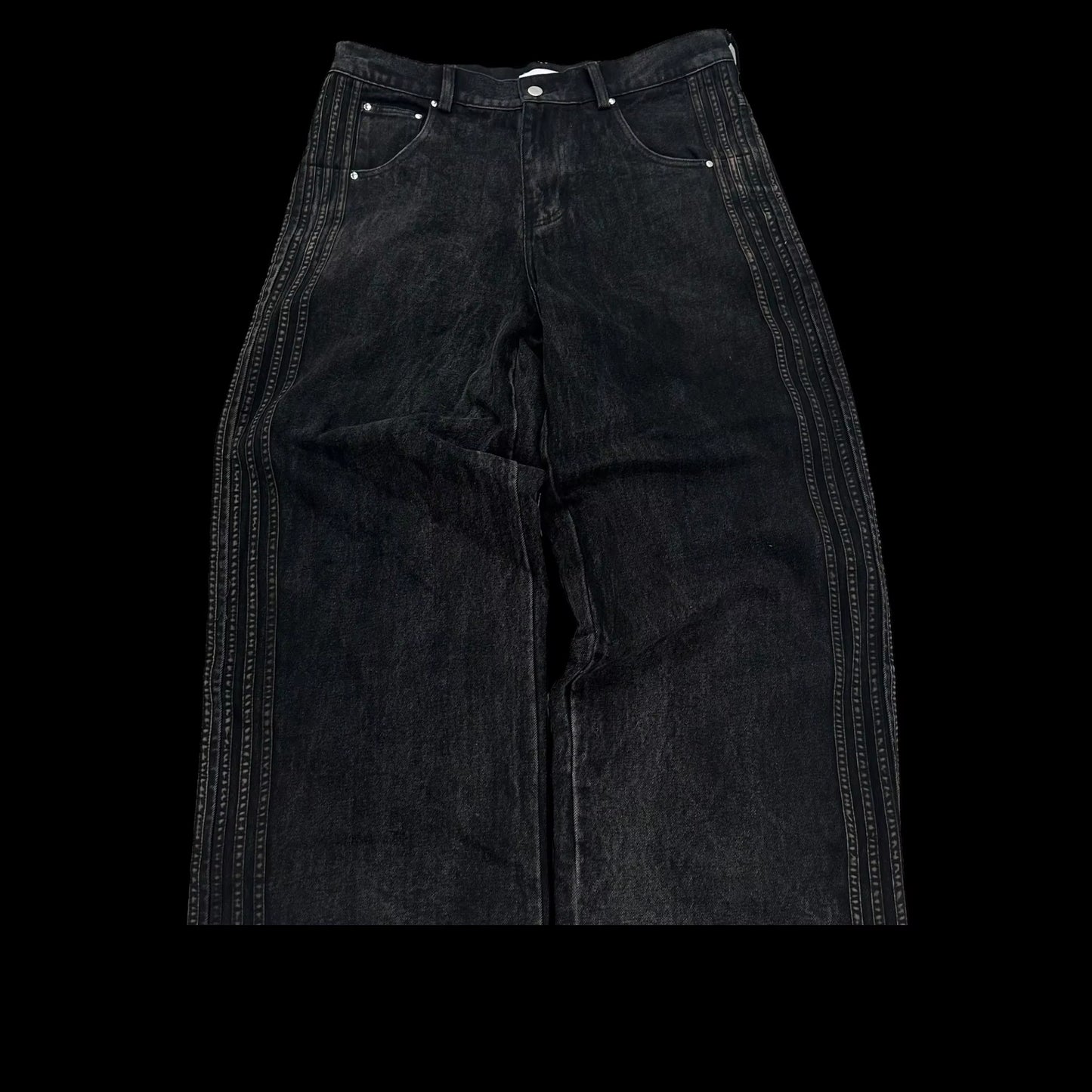 Y2K Baggy Jeans Harajuku Vintage Striped Embroidered High Quality Sweatpants Men Women Hip Hop Casual Wide Leg Jeans Streetwear