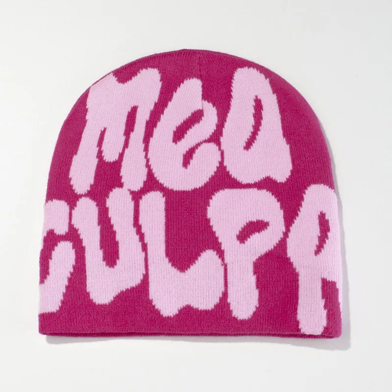 2025 New Knitting Beanies Hat Men Women Paragraph Quality Cap Mea Culpa Y2K Warm Fashion Hundred Take Cold Cap for Women Hats