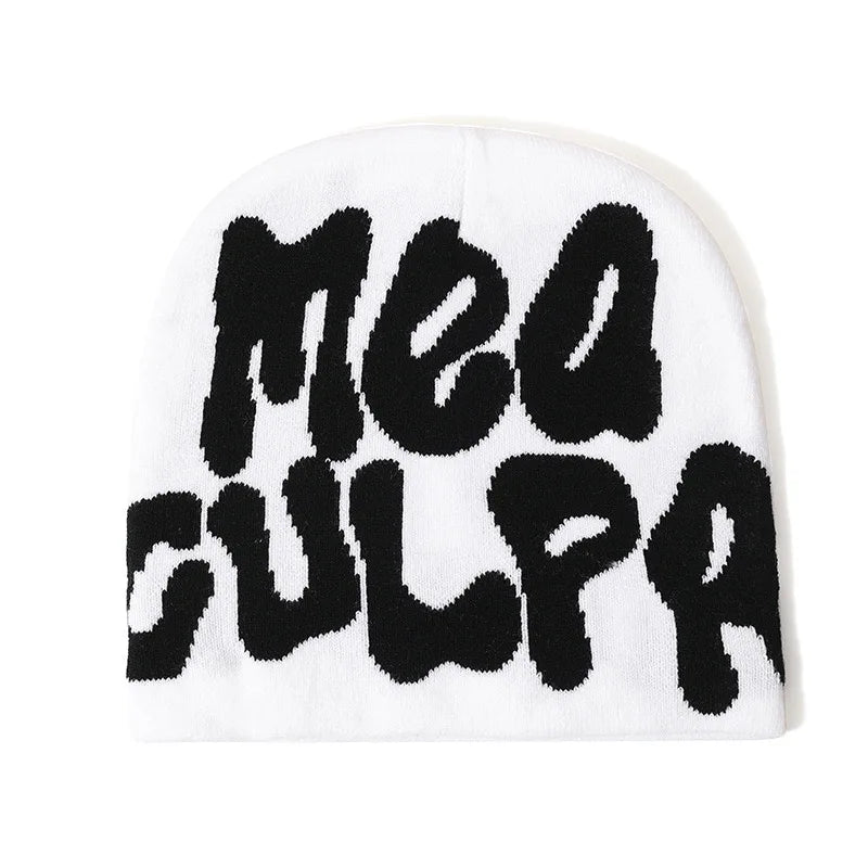 2025 New Knitting Beanies Hat Men Women Paragraph Quality Cap Mea Culpa Y2K Warm Fashion Hundred Take Cold Cap for Women Hats